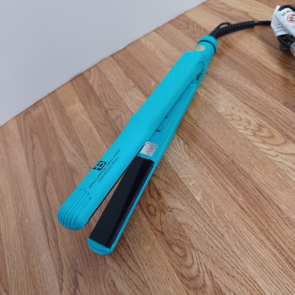 Brilliance New York Diamond 1" Ceramic Flat Iron Hair Blue